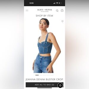 Alice + Olivia Demin Crop Top